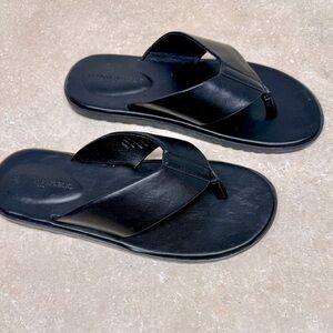 NWOT - Banana Republic - Black Faux Leather Sandals - Size 8